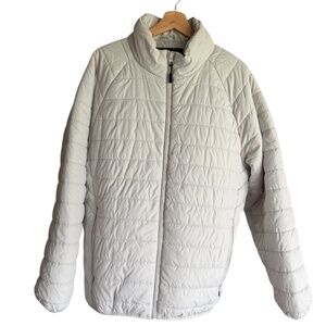 RSQ Tilly’s EUC Men's Puffer Jacket Full Zip  Sz XL White Beige Greige Polyester